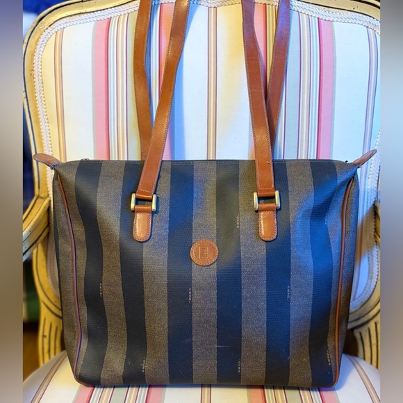 Beautiful Fendi Pequin Striped Tote - Picture 4 of 12